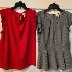 (2) Monteau Los Angeles Blouse Bundle Size Large